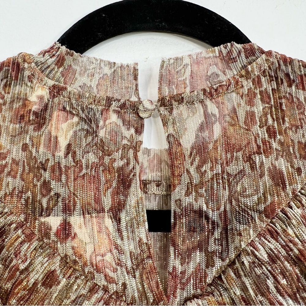 NWT Ted Baker London DEBBIX printed long sleeve sheer brown floral dress US 6 - Picture 12 of 17
